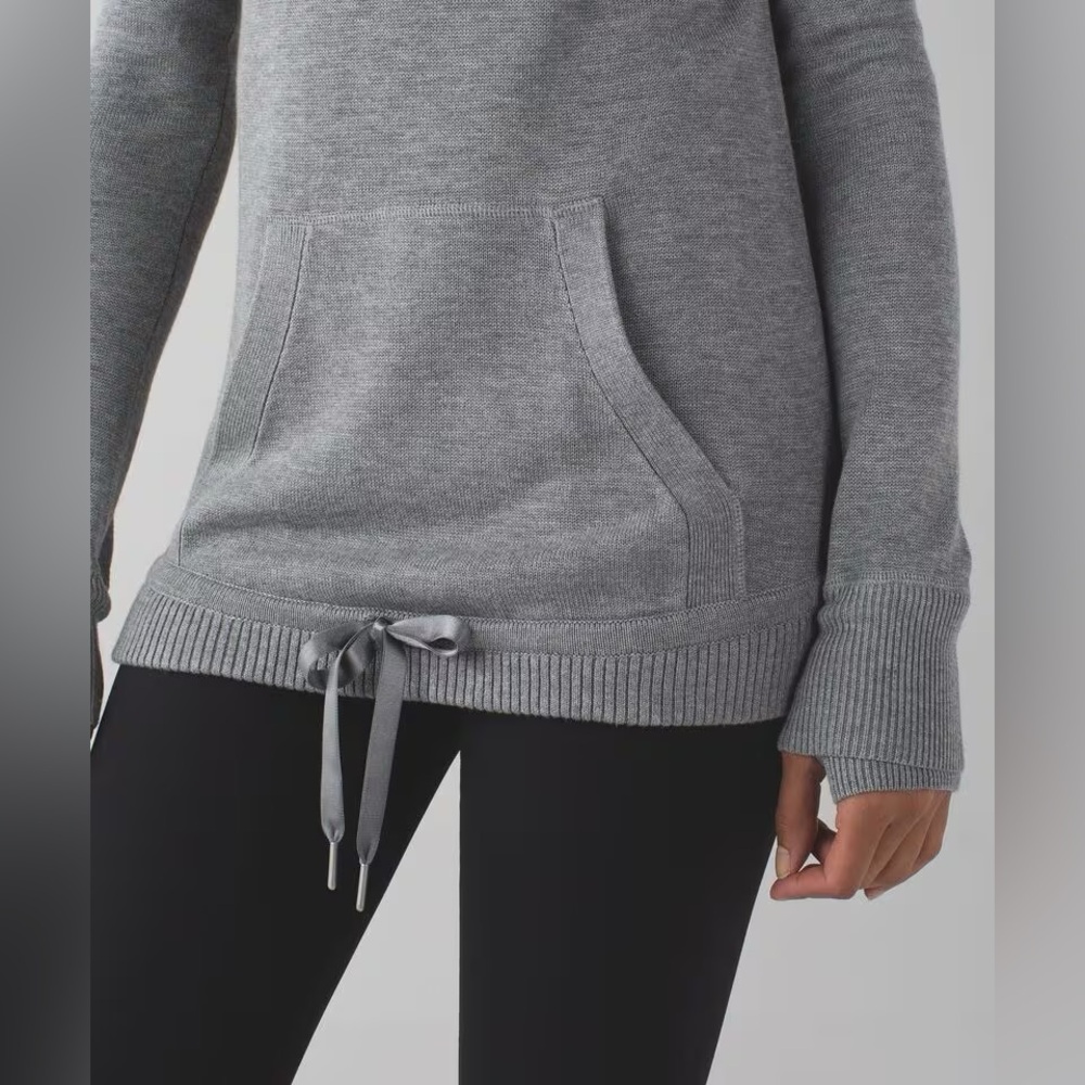 Lululemon CASHMERE Sweet Savasana Pullover Heathered Medium Grey Sweater 6 small - Picture 6 of 13